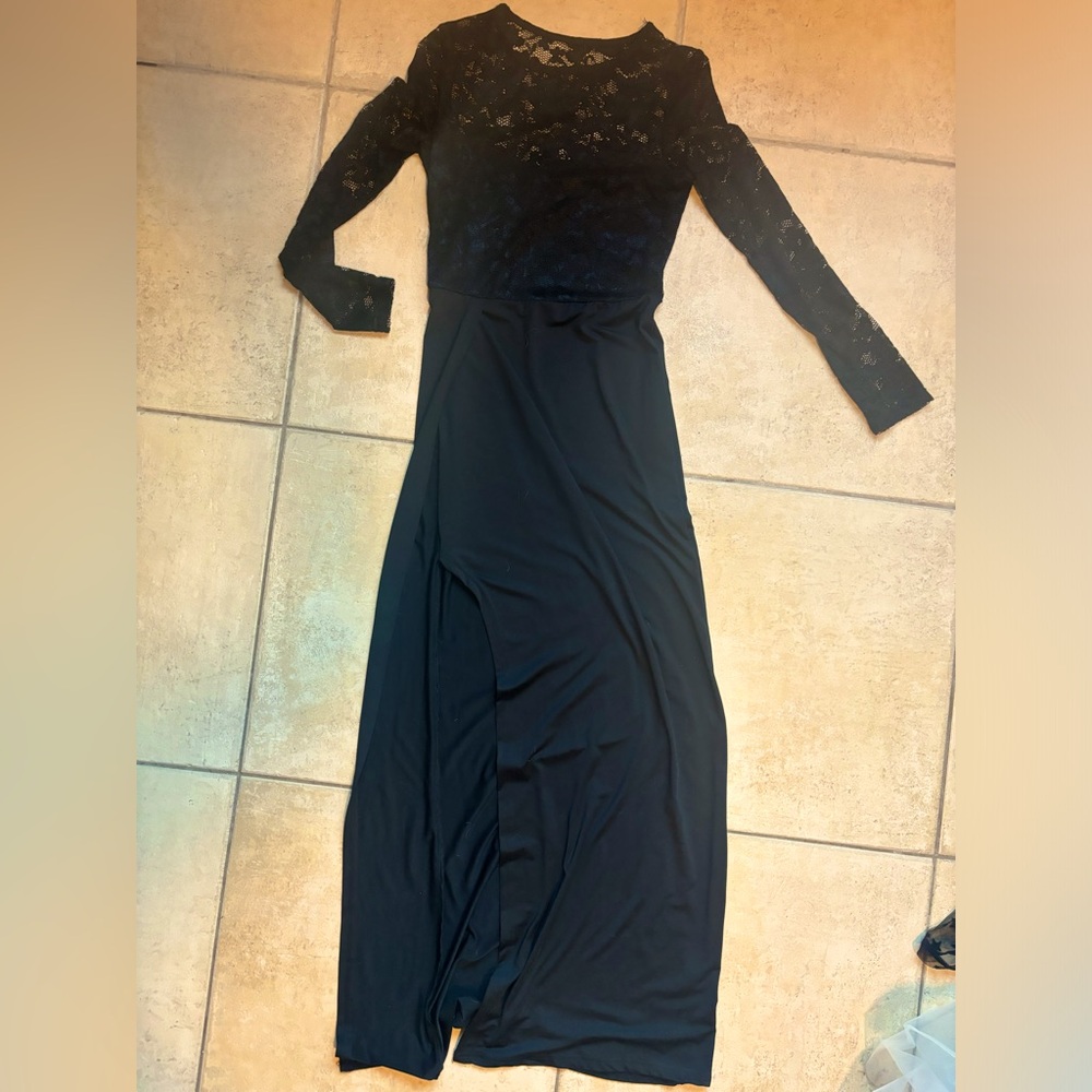 Long Black Lace top Dress, no tags, size small
